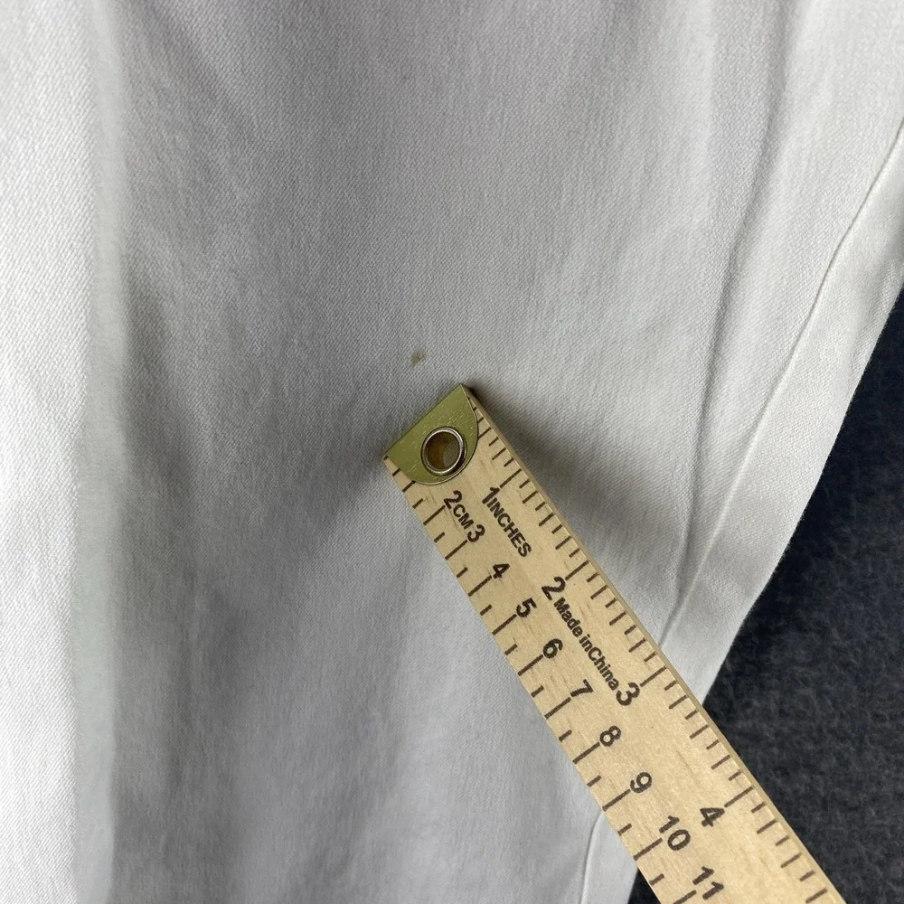 Ralph Lauren Capri Pants Womens 12 White Mid Rise Stretch Hiking Zipper Pockets‎